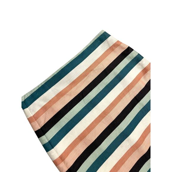 Loft Striped Easter Pastel Pinks, Greens Lined Short Mini Straight Skirt Size 4 - Picture 2 of 9